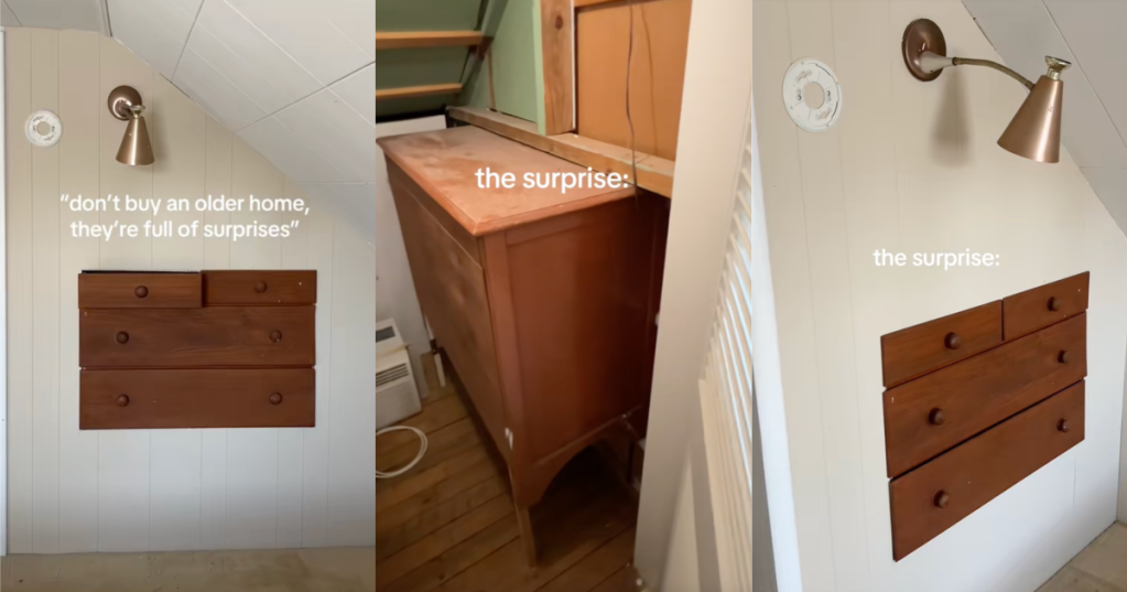 dresser in a closet