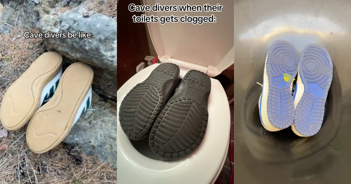 people doing the cave diving trend