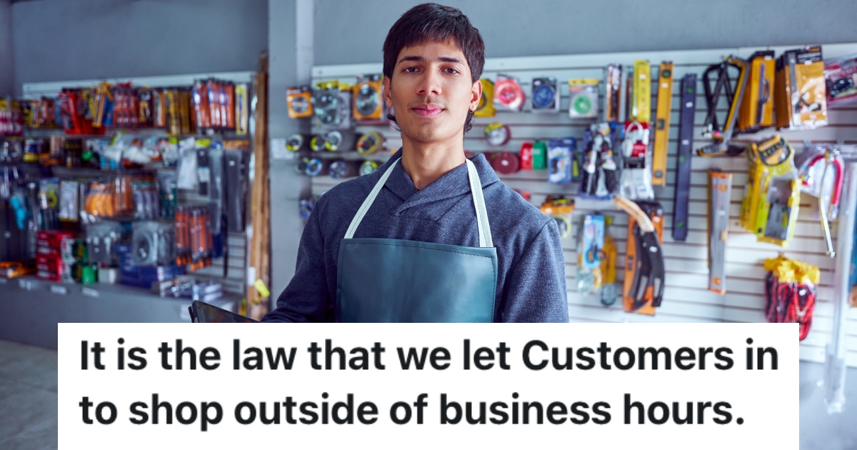 A Customer Demanded To Be Let Into A Store After It Was Closed For The Night, But The Employees Were Definitely Not Having It man in a hardware store