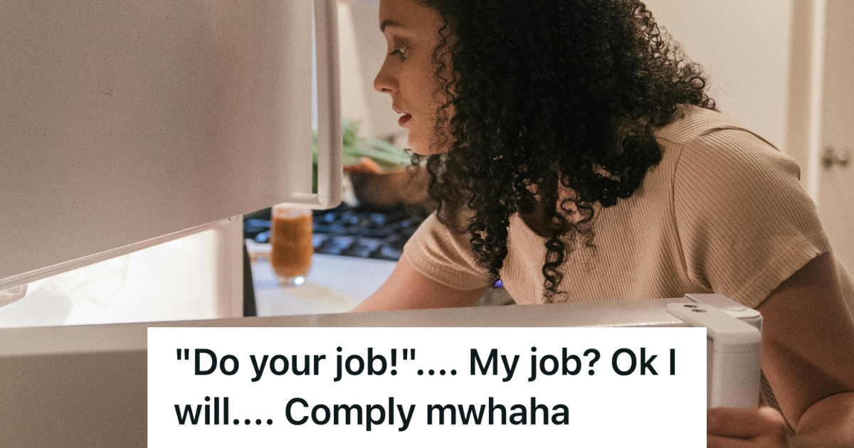 Experienced Worker Was Lectured By A Bossy New Hire About Food Safety, So When She Maliciously Complied, It Proved The New Hire Had A Lot To Learn woman reaching into the fridge