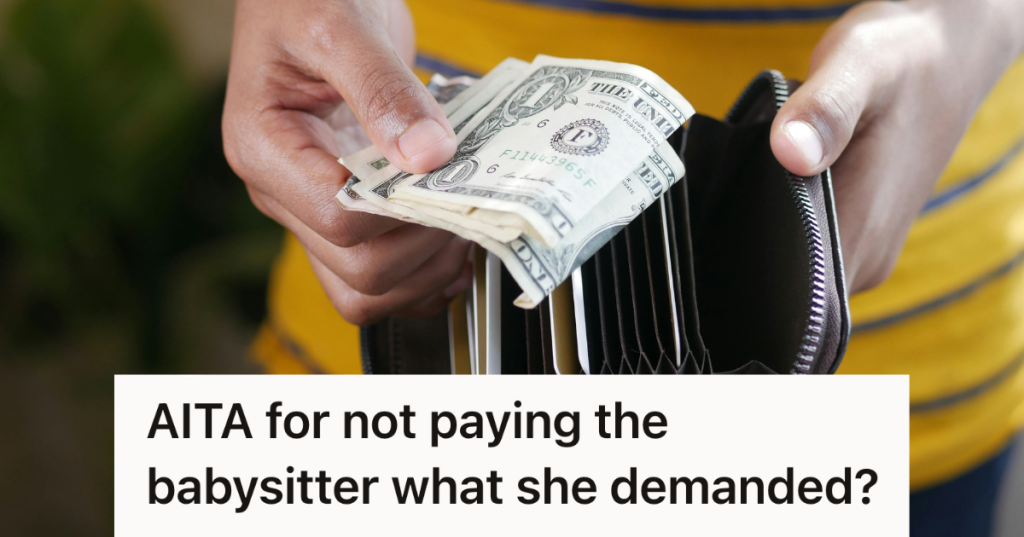 woman taking money out of wallet