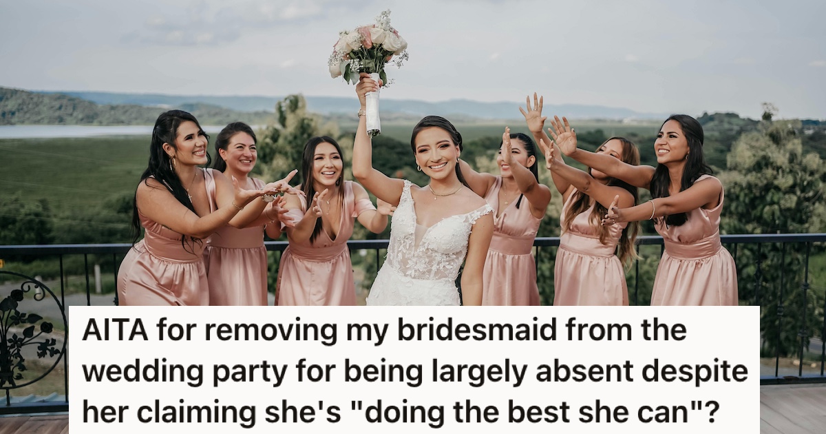 A bride and her bridesmaids