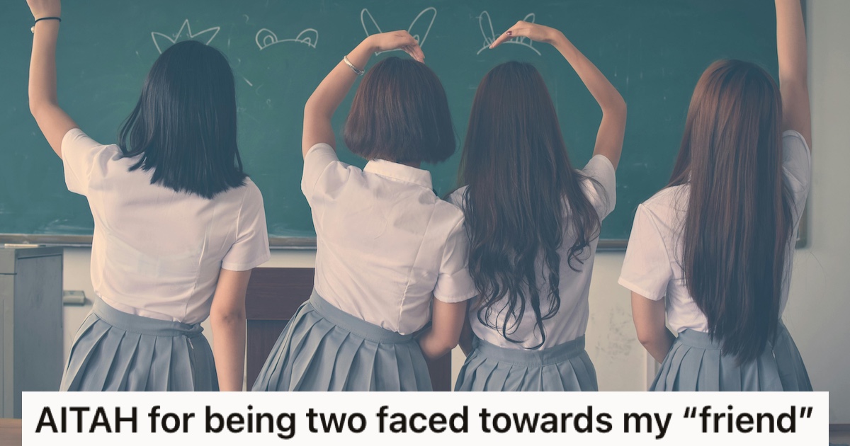 Four teenage girls at school