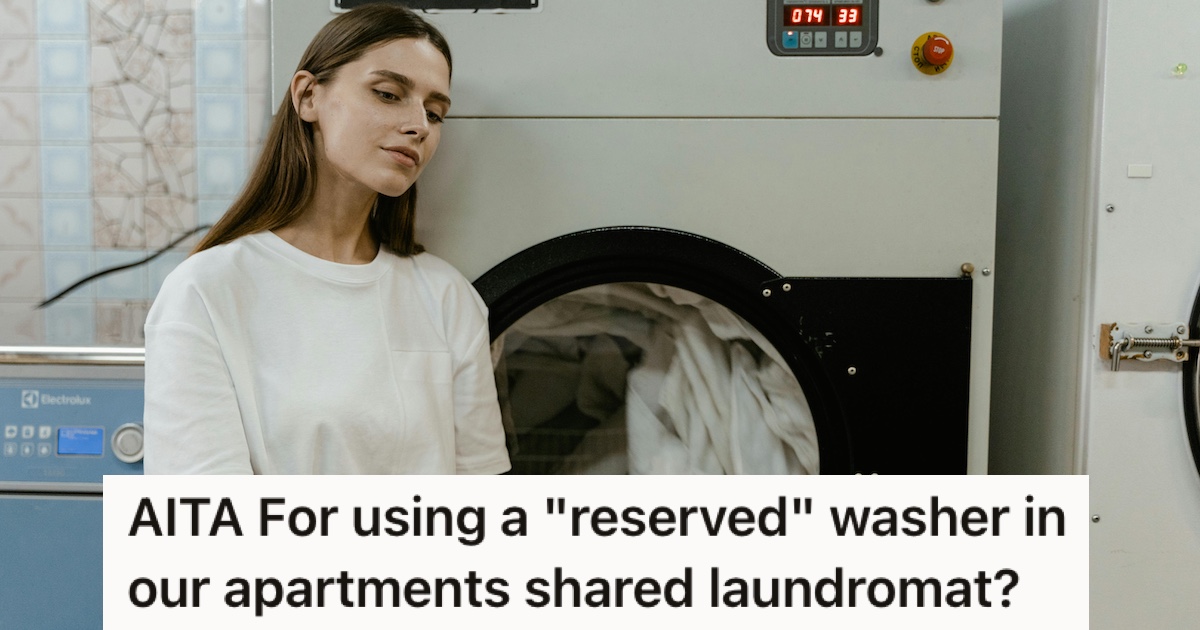 Woman Got Up Early To Use Her Buildings Shared Laundry Facilities. But She Didnt Realise The Empty Washer She Chose Would Be The Source Of Such Drama A woman by a washing machine