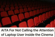 Cinema-Goer Just Wants To Enjoy The Movie He Paid To See, But A Young Couple With A Laptop Have Other Ideas