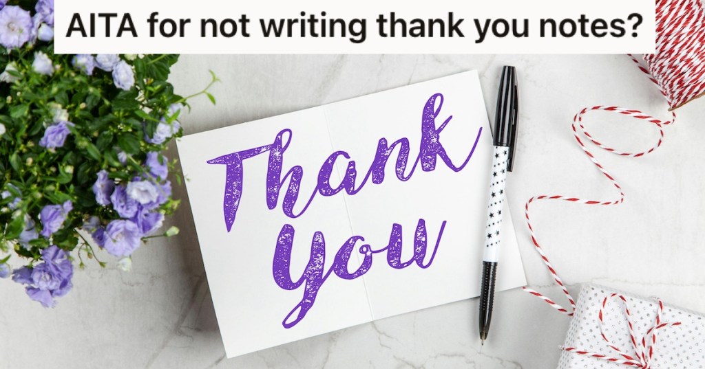 A thank you card and a pen