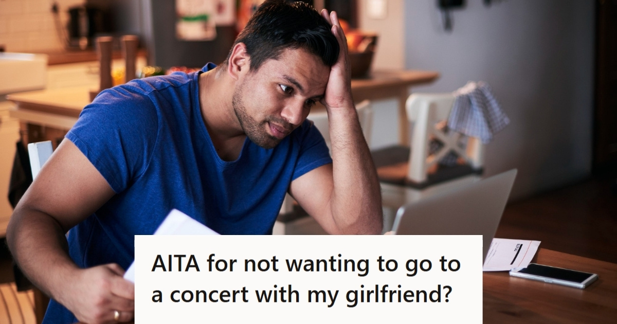 Man looking worried at laptop