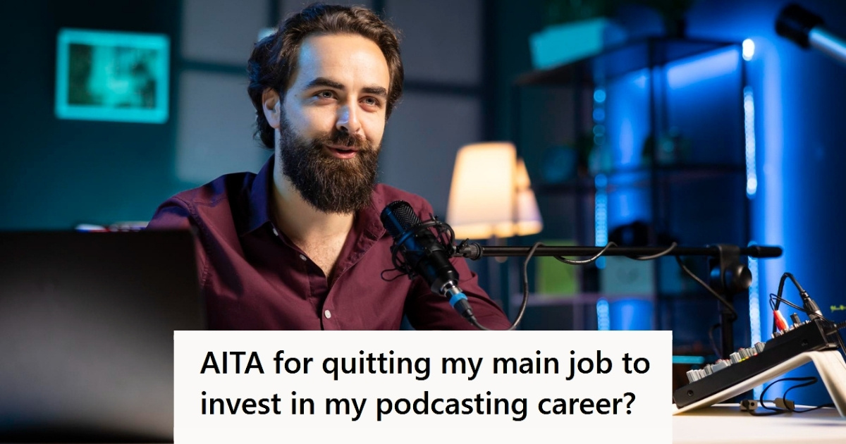 Man doing a podcast