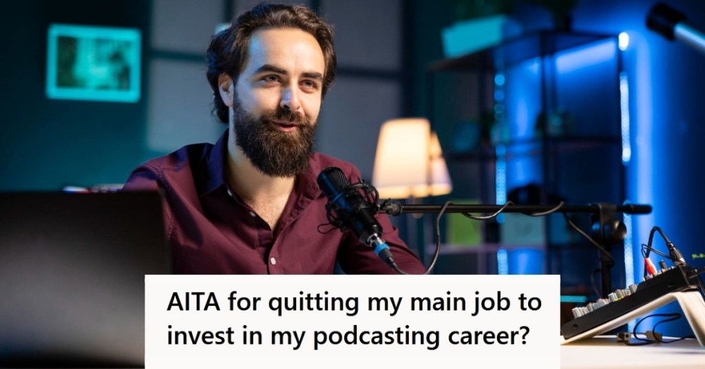 Man doing a podcast