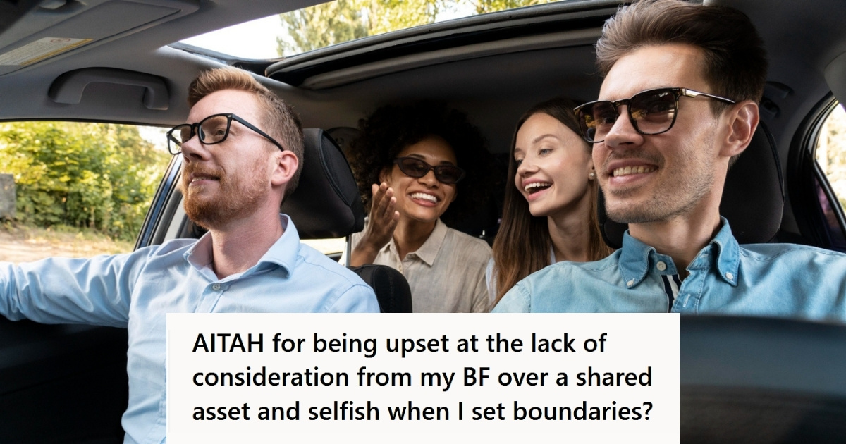 People talking inside a car