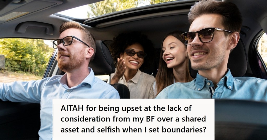 People talking inside a car