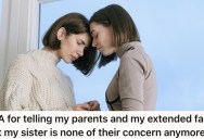 Older Sister Helped Her Younger Sister Get Away From Their Bullying Family, But Now She’s Being Accused Of Being The Bad Guy