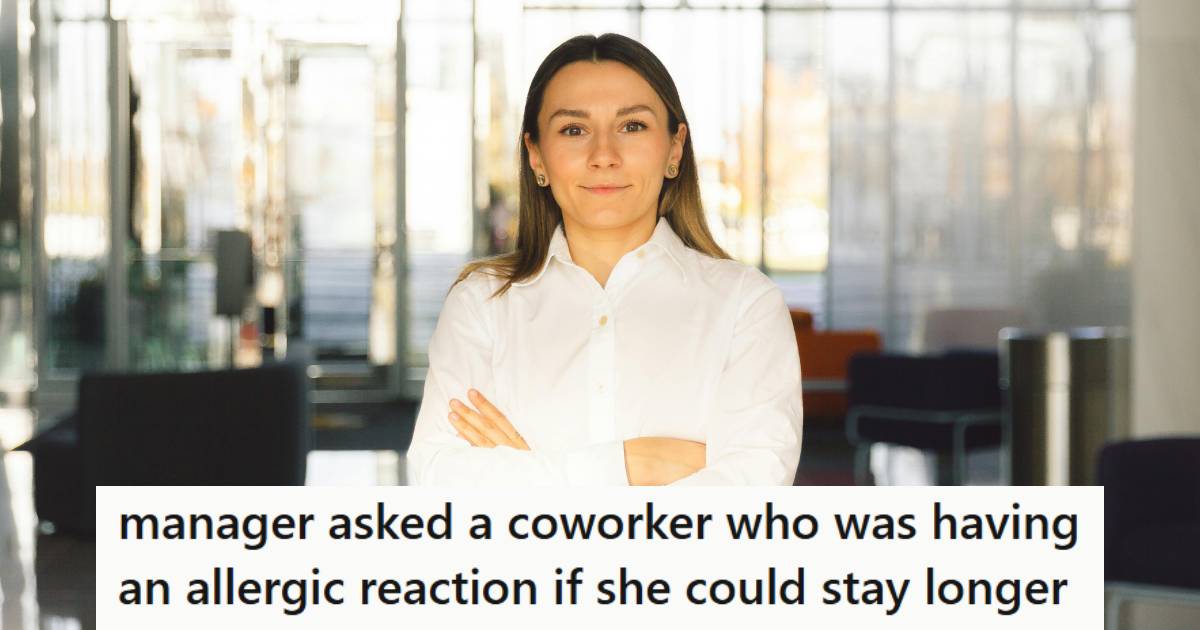 Hostess crossing her arms because she can't believe her manager