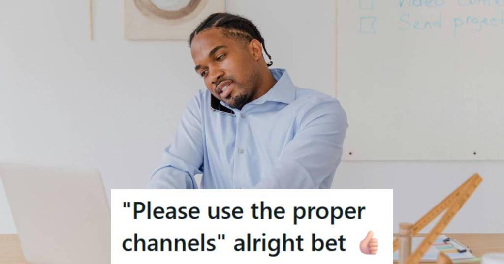 Man replying back to a colleague about parts