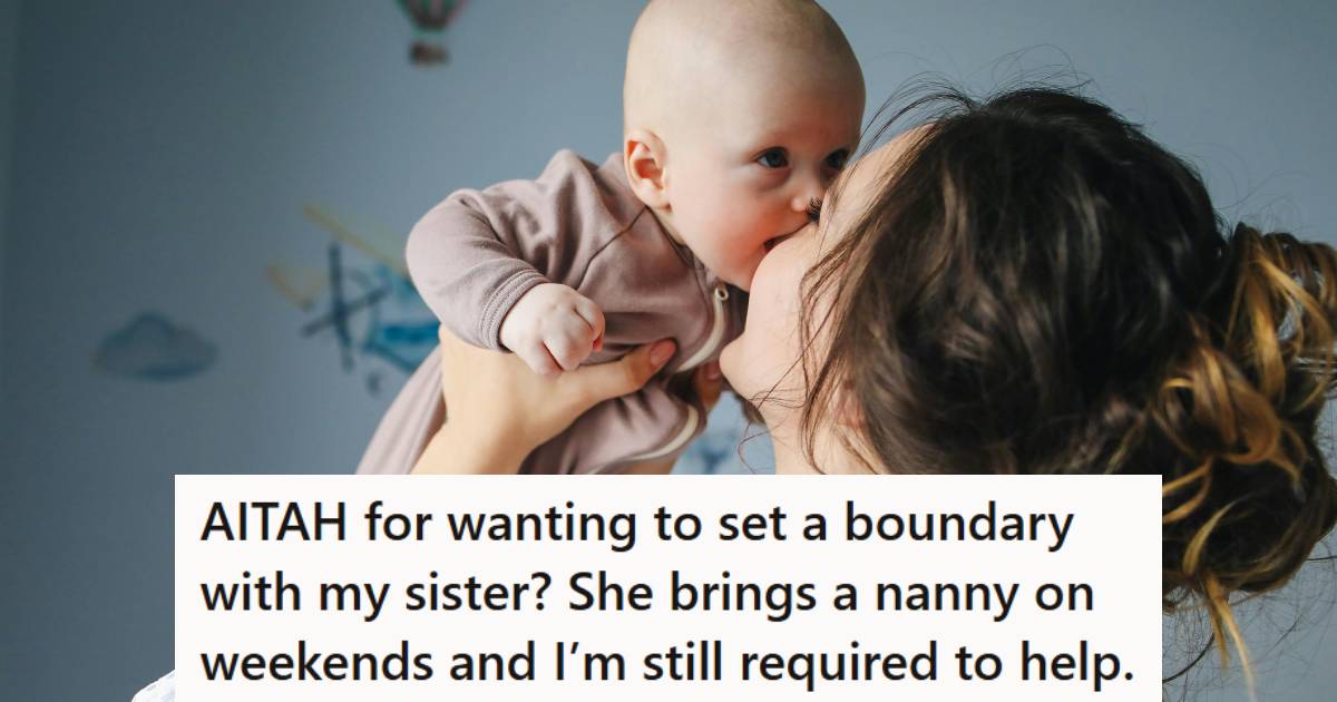 Aunt holding her baby niece up in the air, getting a kiss