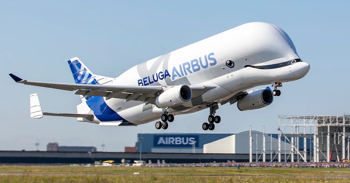 The Airbus BelugaST plane