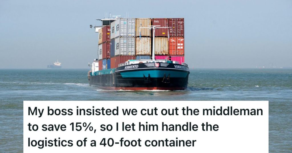 Container ship on the ocean