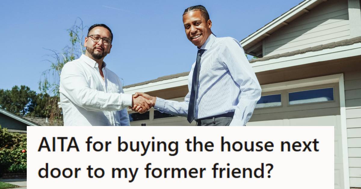 Man shaking the hand of his realtor after buying his dream home