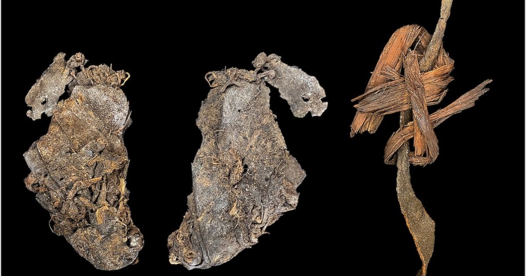 Early elk hide clothing scraps