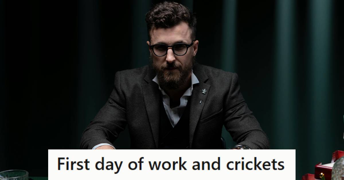 Employee sitting at a table angry because he's being ignored