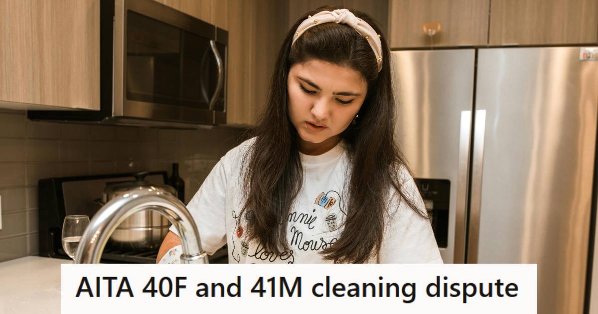Teenage girl washing dishes for her parents