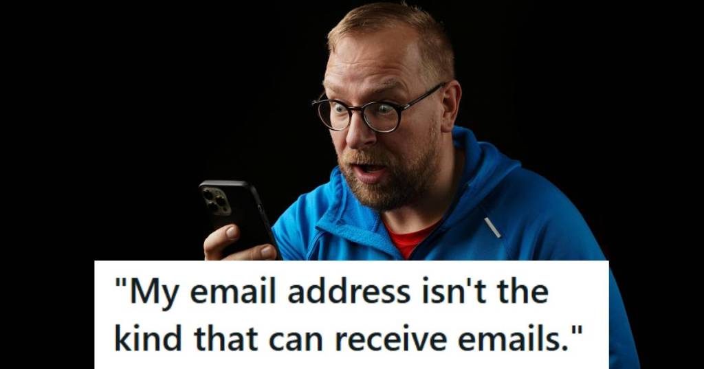 Man shocked at the audacity of someone not knowing how to use their phone