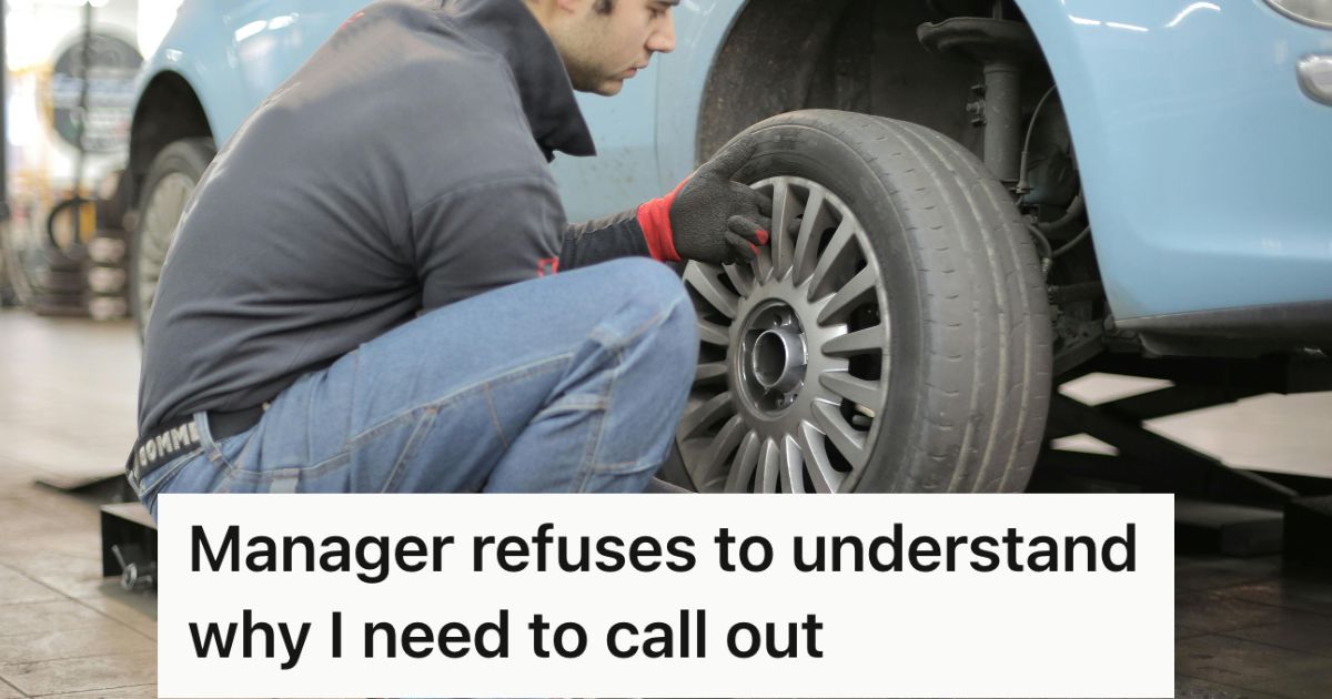 Man changing a car tire