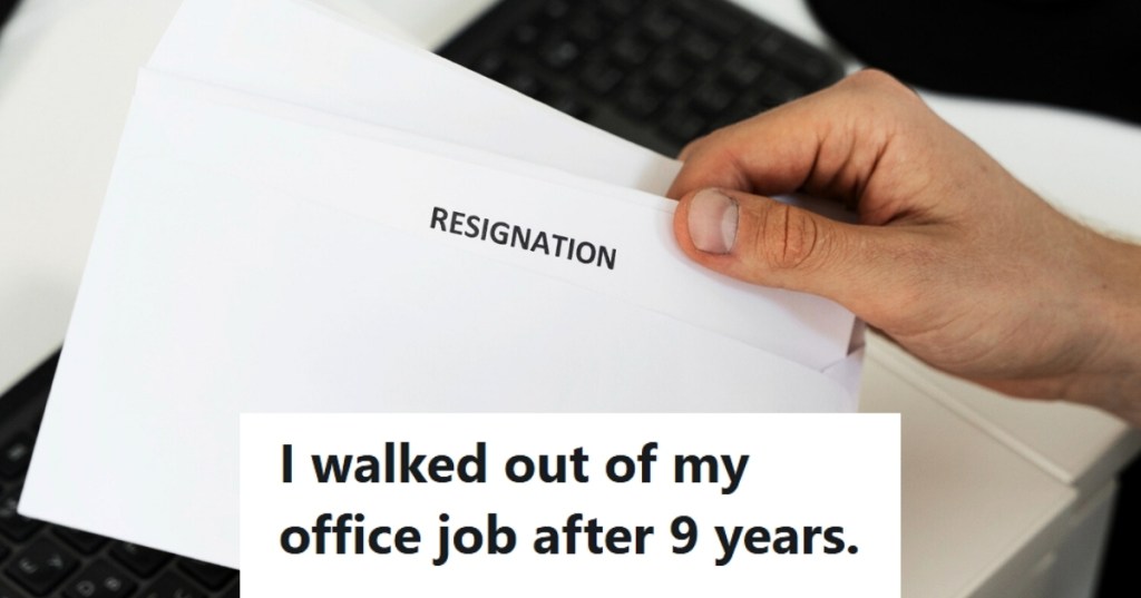 Man holding resignation letter