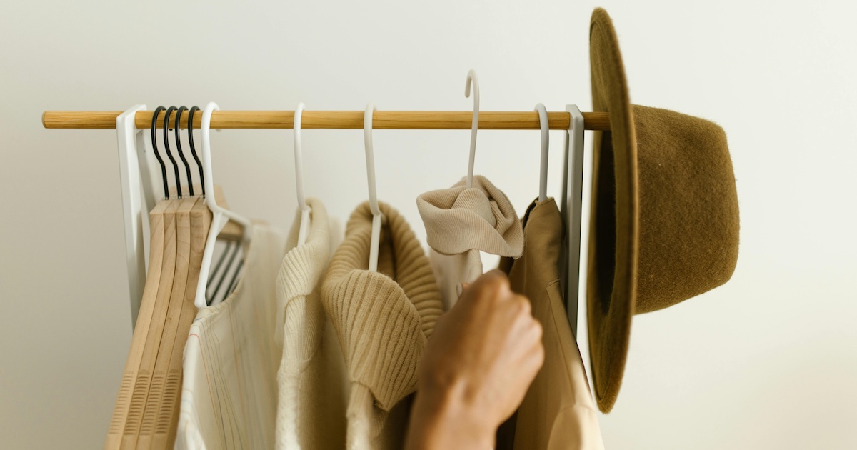 Woollens on a clothes rail