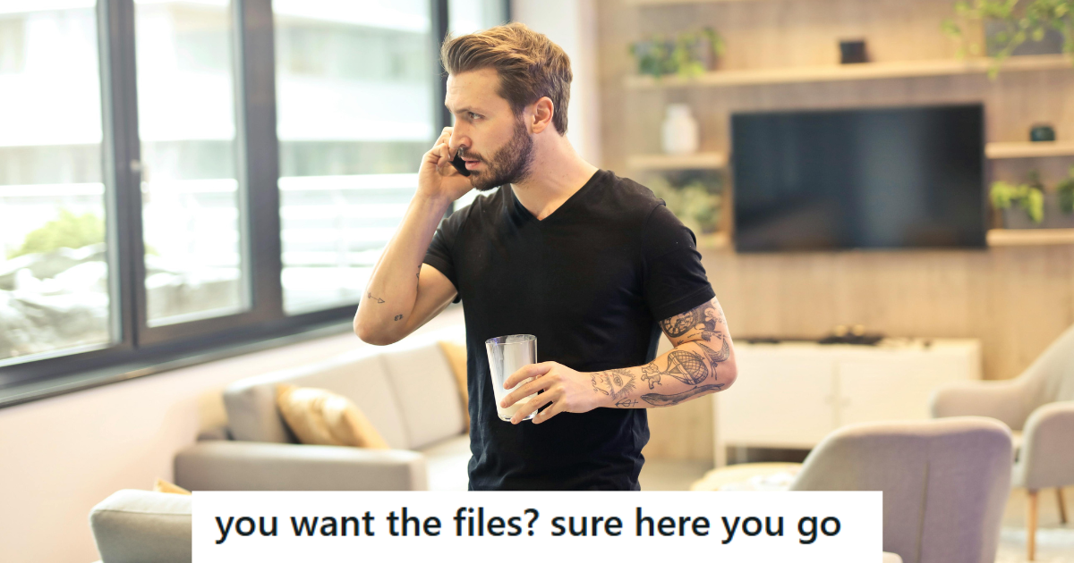 Man in black shirt on a call