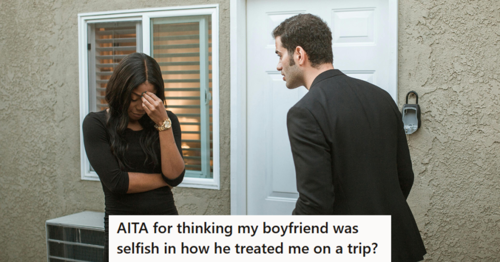 man and woman in black arguing