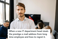 New Department Head Wanted An Old Employee’s Email Address, But The Employee Refused To Comply