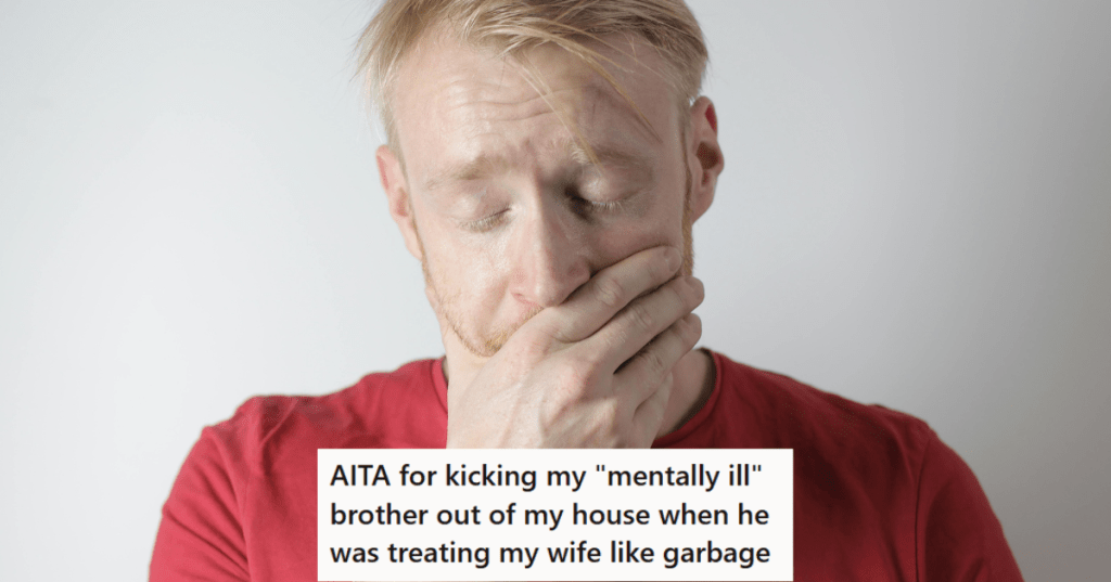Man in red short looking tensed