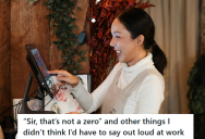 Annoying Customer Kept Repeating The Letter “O” As A Zero, So The Employee Turned The Monitor Towards The Customer And Asked Him To Type Out His Receipt Number Himself