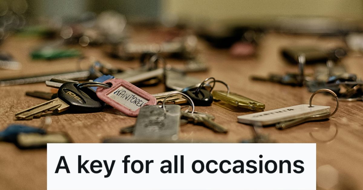 Keys with tags scattered on the floor