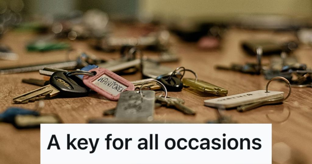 Keys with tags scattered on the floor