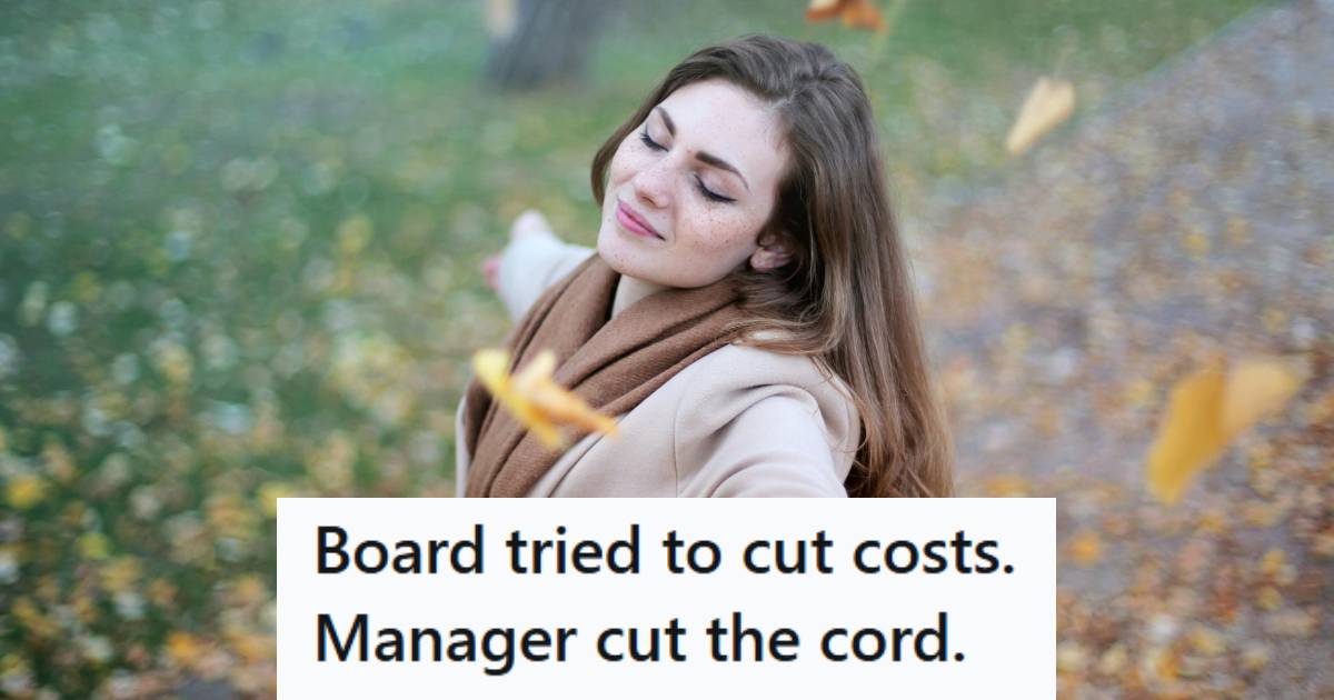 Woman happy because she is walking away with severance pay