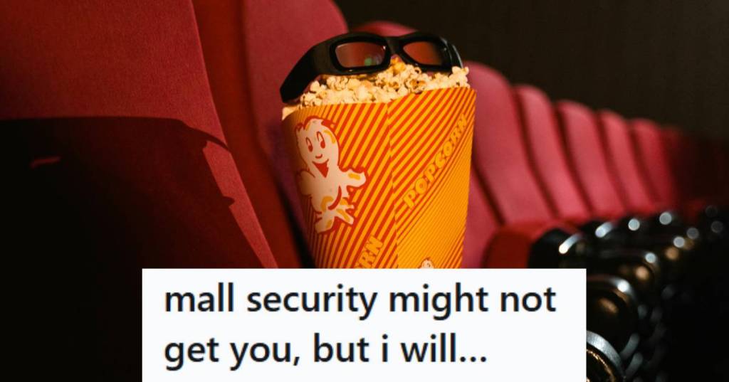 Bucket of popcorn with 3D glasses sitting on top in the cinema