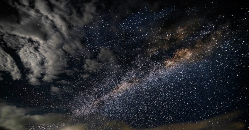 The milky way seen through clouds