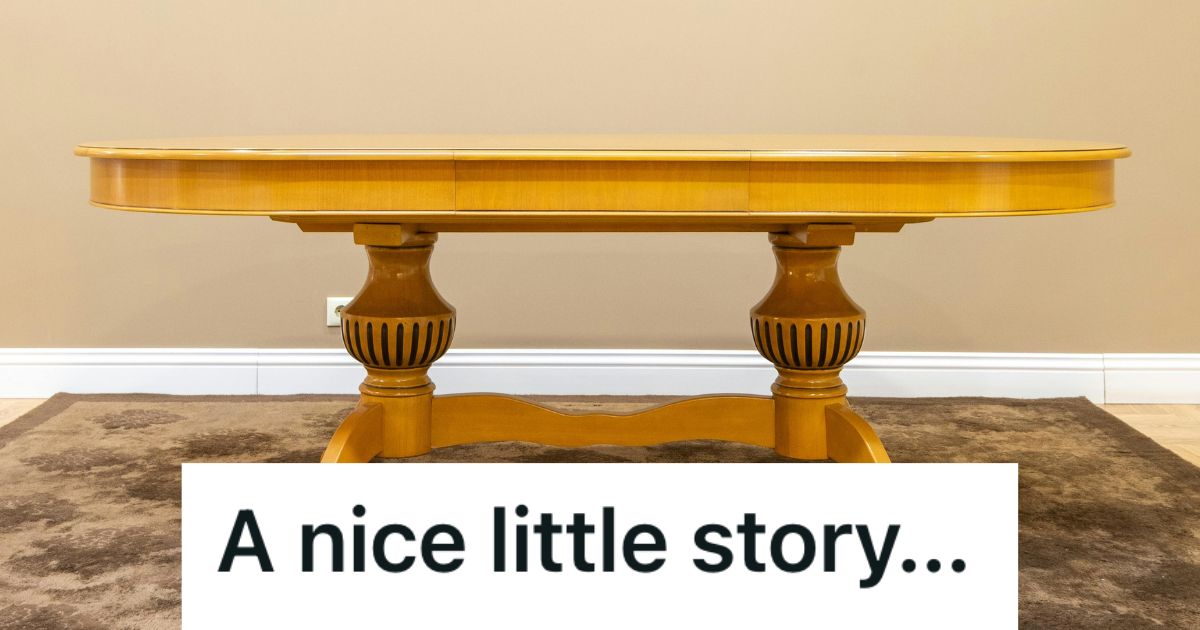 Wooden table on a carpet