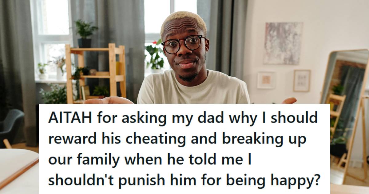 Young man amazed by how selfish his own father is