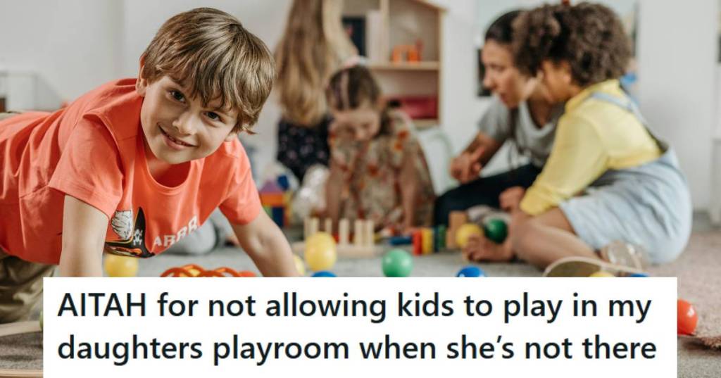 Younger kids playing in a playroom, making a mess