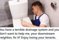 A Nearby Apartment Building Didn’t Upgrade The Plumbing Properly, So His Neighbor’s Sewage Ended Up In His Yard And The Apartment Owners Refused To Fix It, So He Blocked The Sewer Line, Causing The Apartment Plumbing To Back Up