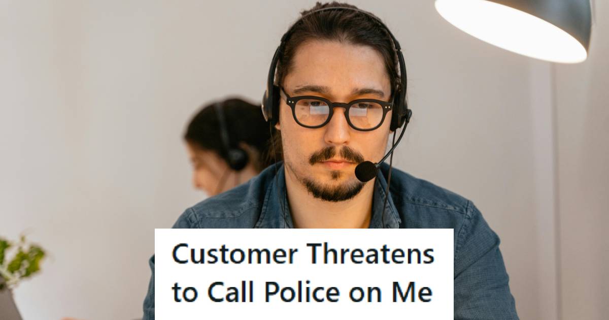 Call center worker listening to a woman yell about her money