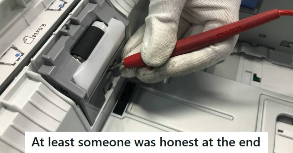 Tech support employee from a printer company