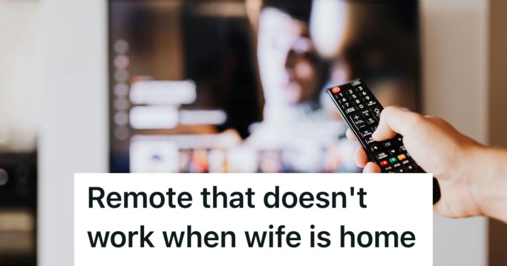 Person using a remote control on the TV