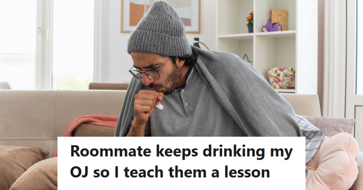 man feeling sick on the couch