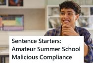 Teacher Gave An Assignment That Required Students To Use Specific Sentence Starters When Writing About A Book, But One Student Intentionally Misused The Prompts