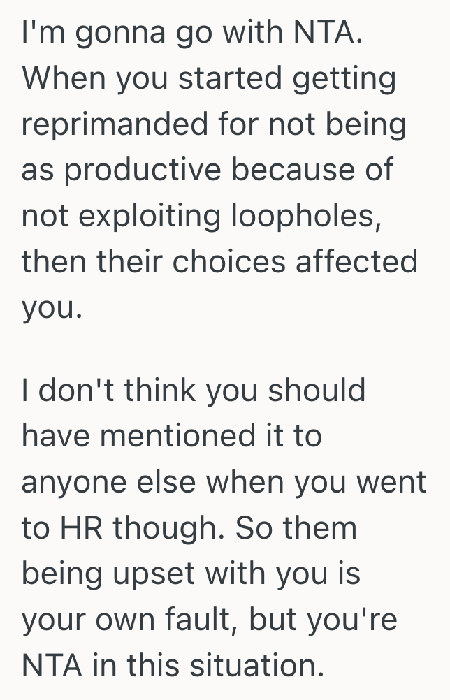 Screenshot 2026 02 17 at 5.12.37 PM Employee Was Scrutinized For Lagging Behind A Coworker Gaming The WFH Schedule, So She Reported Them To HR And Became The Office Villain