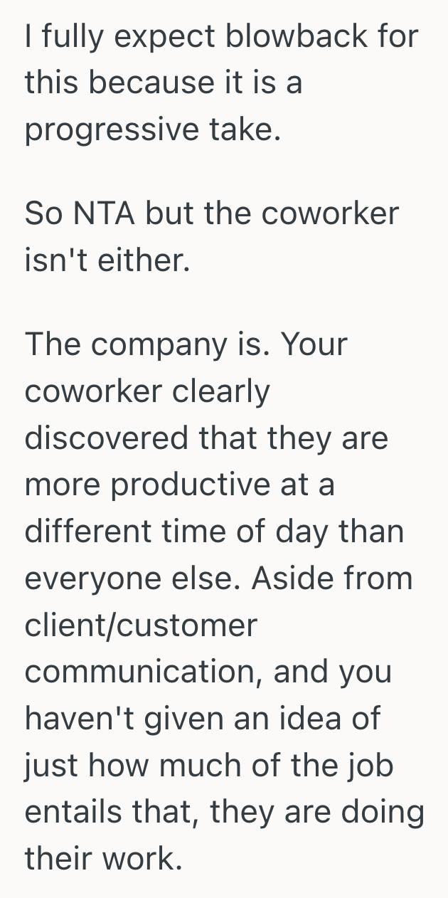 Screenshot 2026 02 17 at 5.15.02 PM Employee Was Scrutinized For Lagging Behind A Coworker Gaming The WFH Schedule, So She Reported Them To HR And Became The Office Villain
